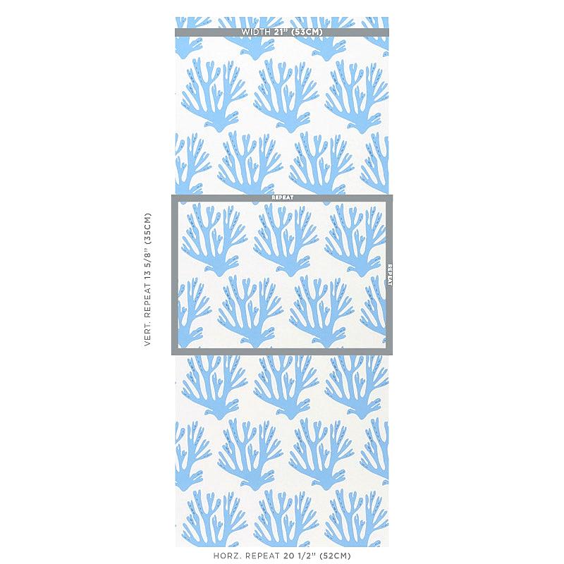 Schumacher Coral Blue Wallpaper