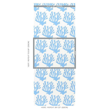 Schumacher Coral Blue Wallpaper