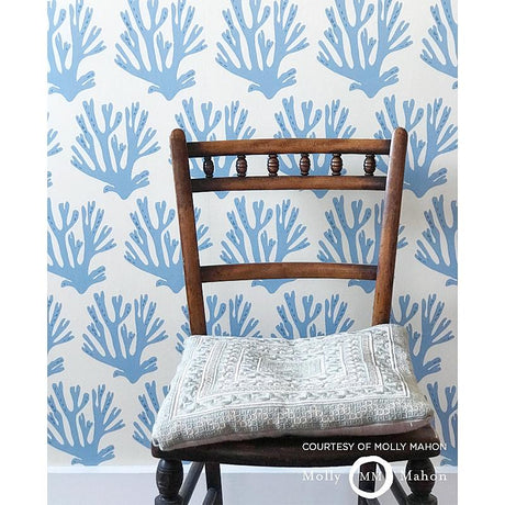Schumacher Coral Blue Wallpaper