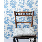 Schumacher Coral Blue Wallpaper