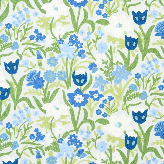 Schumacher Crewel Garden Sky Fabric