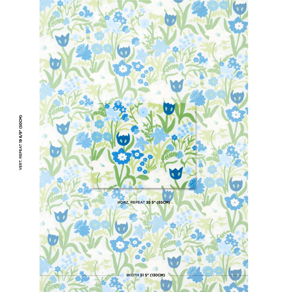 Schumacher Crewel Garden Sky Fabric