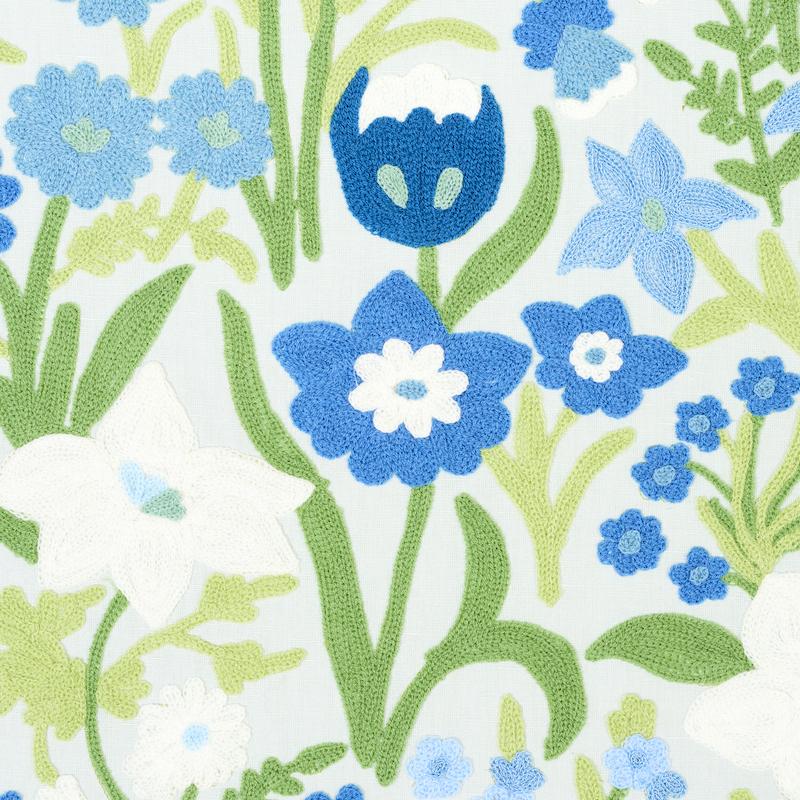 Schumacher Crewel Garden Sky Fabric