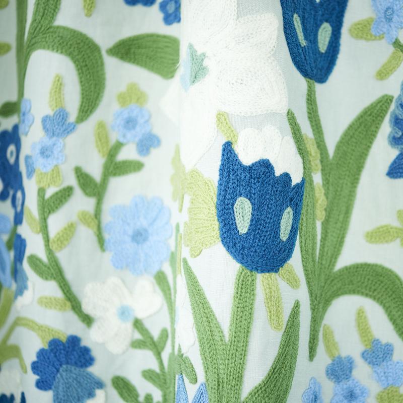 Schumacher Crewel Garden Sky Fabric