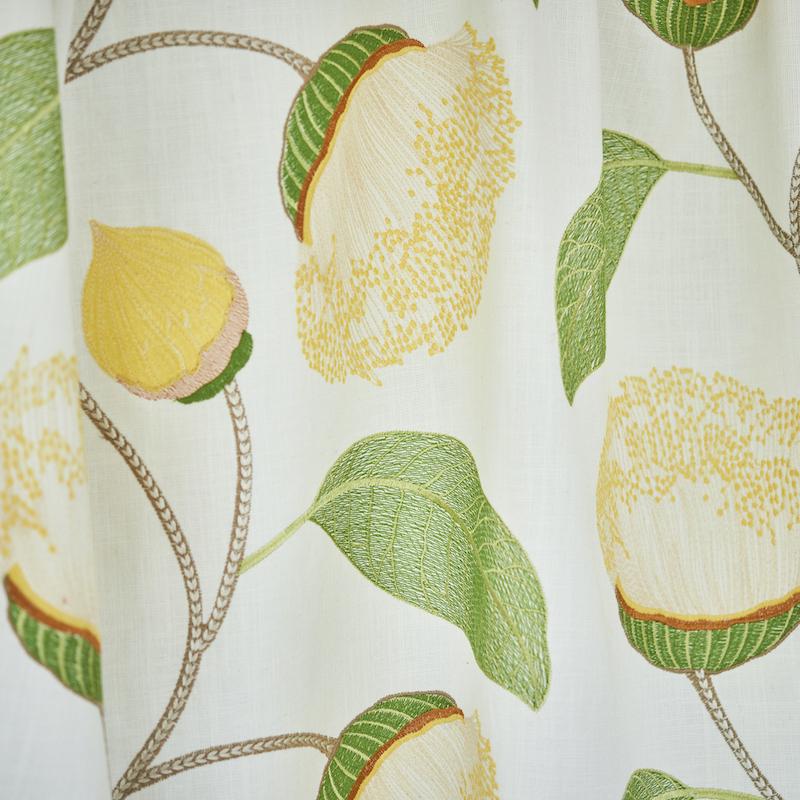 Schumacher Celinda Embroidery Yellow Fabric