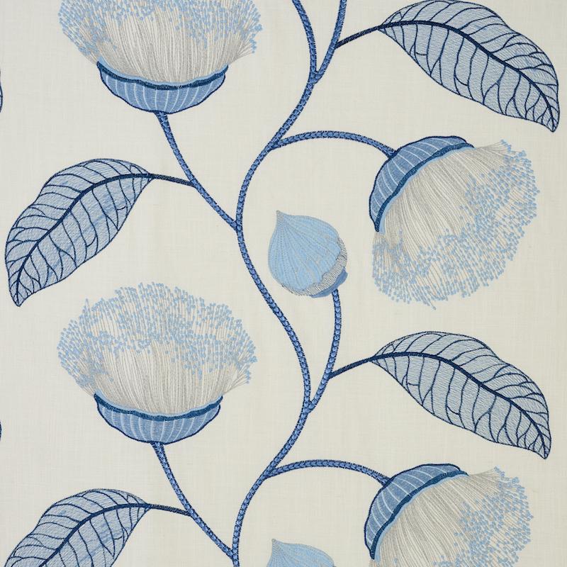 Schumacher Celinda Embroidery Blue Fabric