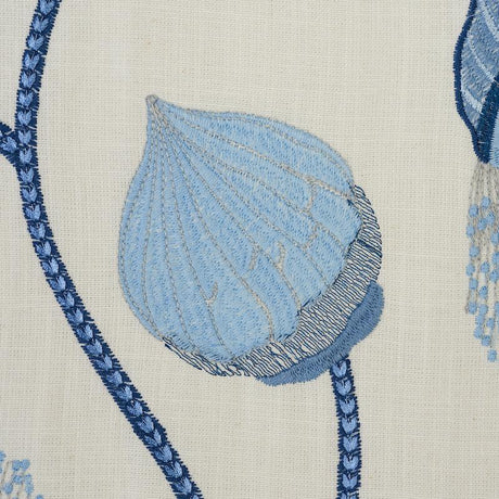 Schumacher Celinda Embroidery Blue Fabric
