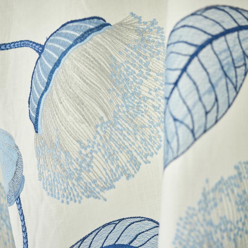 Schumacher Celinda Embroidery Blue Fabric