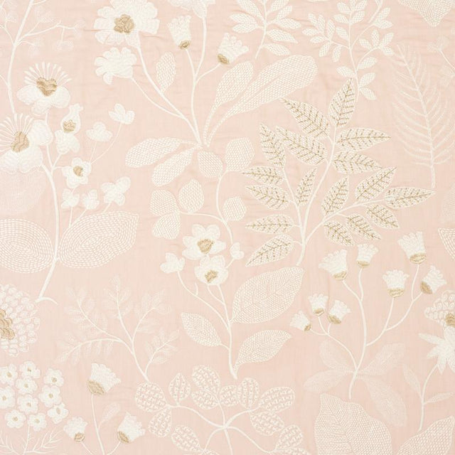 Schumacher Emaline Embroidery Blush Fabric