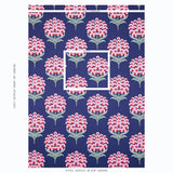Schumacher Aurelia Embroidery Navy Fabric