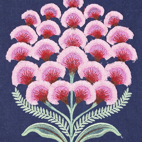 Schumacher Aurelia Embroidery Navy Fabric