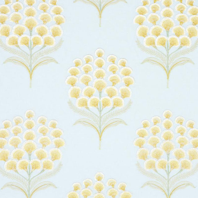 Schumacher Aurelia Embroidery Sky Fabric