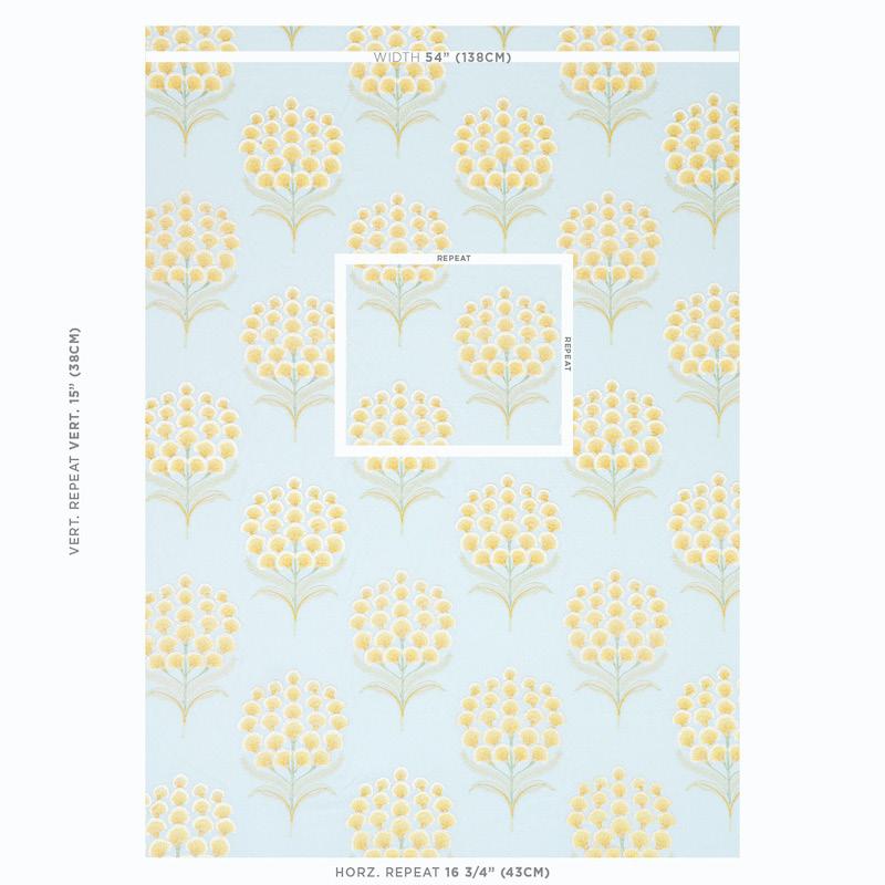 Schumacher Aurelia Embroidery Sky Fabric