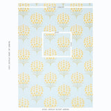 Schumacher Aurelia Embroidery Sky Fabric