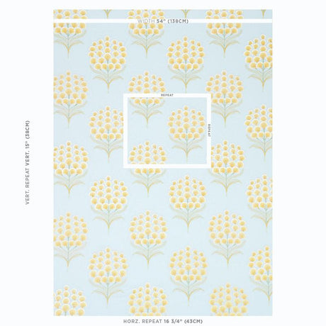 Schumacher Aurelia Embroidery Sky Fabric