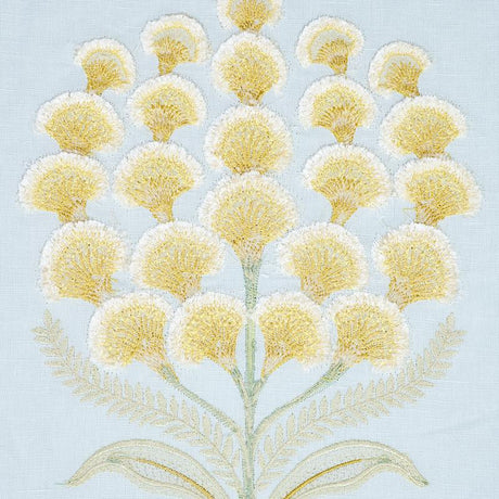 Schumacher Aurelia Embroidery Sky Fabric