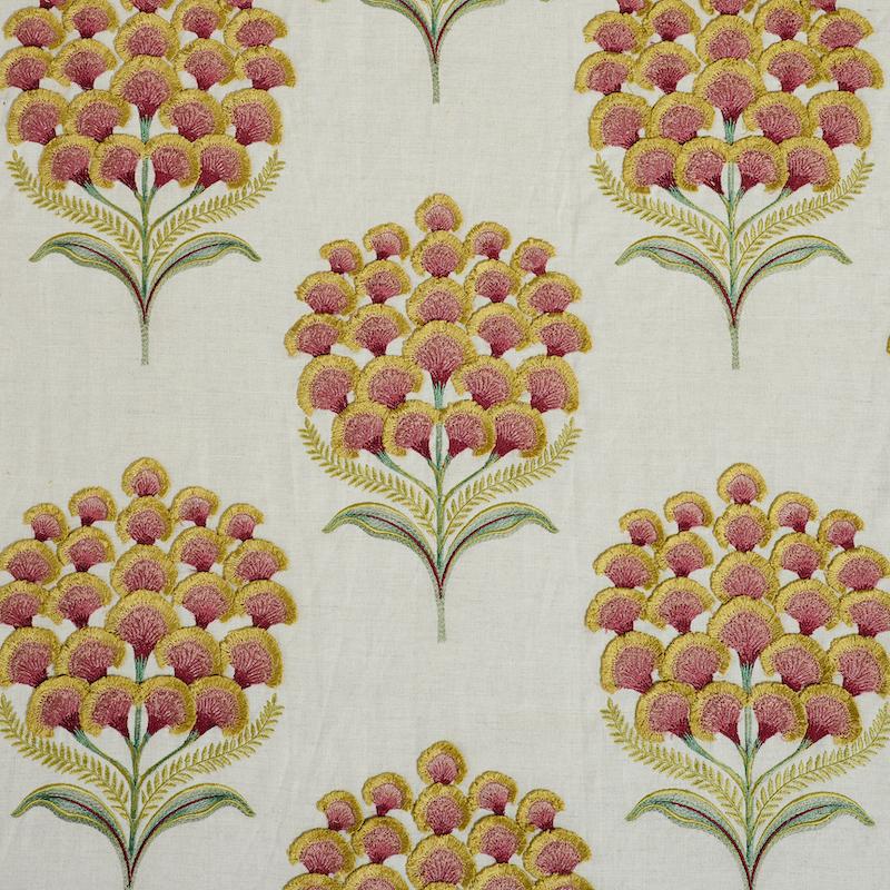 Schumacher Aurelia Embroidery Natural Fabric