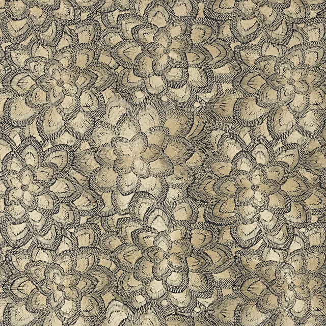 Schumacher Lotus Embroidery Gold Fabric