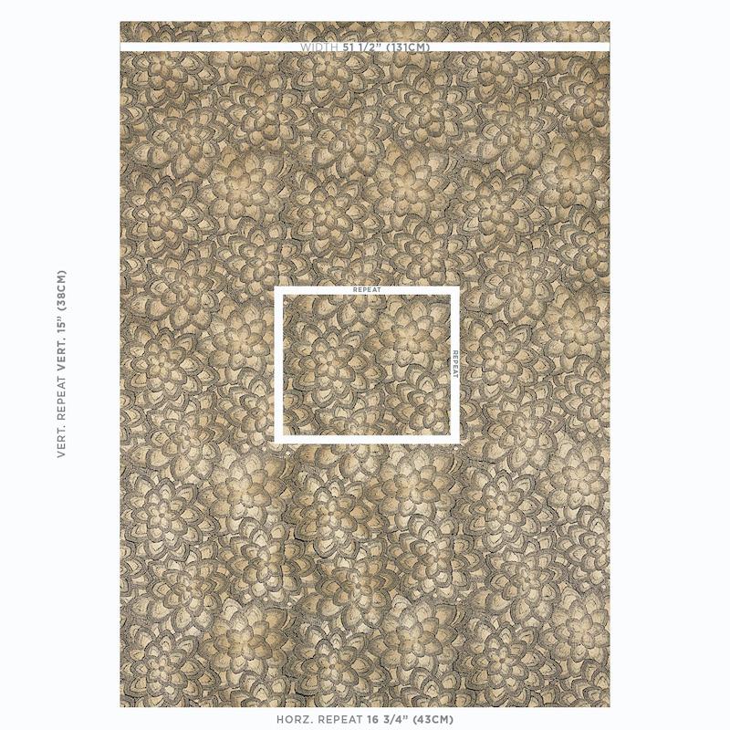 Schumacher Lotus Embroidery Gold Fabric