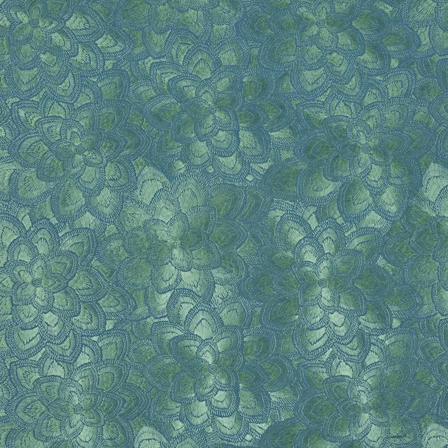 Schumacher Lotus Embroidery Jade Fabric