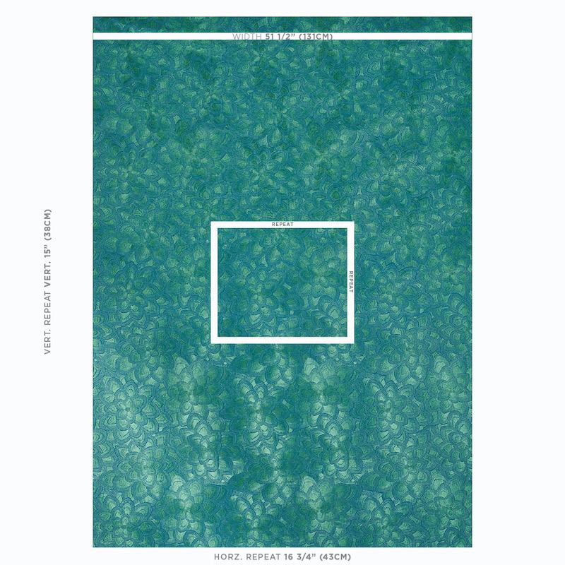 Schumacher Lotus Embroidery Jade Fabric