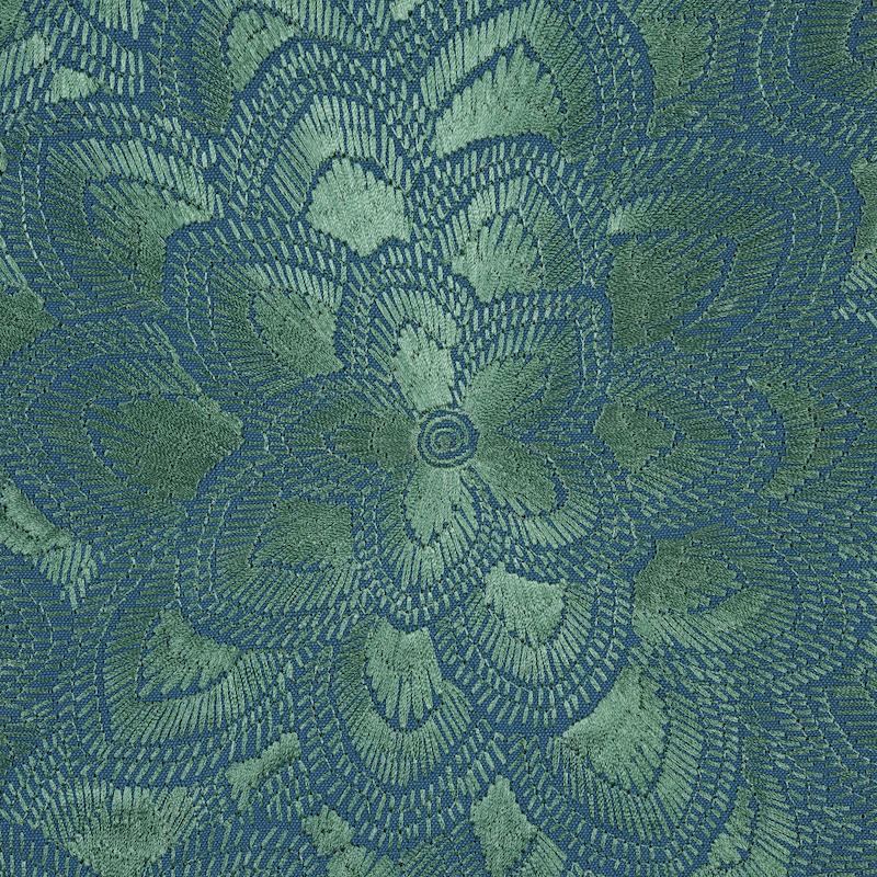 Schumacher Lotus Embroidery Jade Fabric