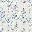 Schumacher Cynthia Embroidered Print Blue Fabric