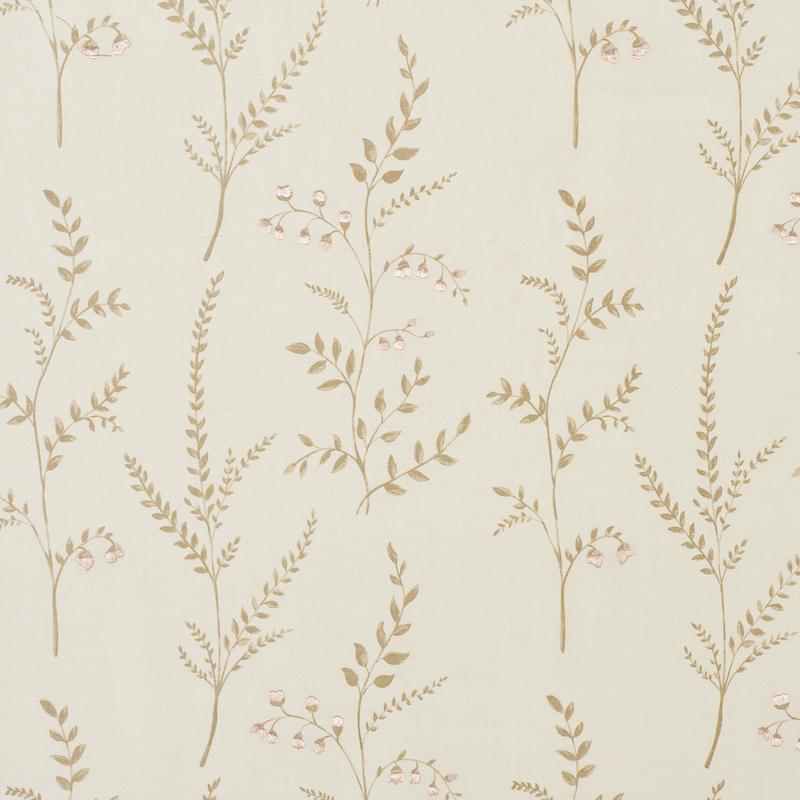 Schumacher Cynthia Embroidered Print Natural Fabric