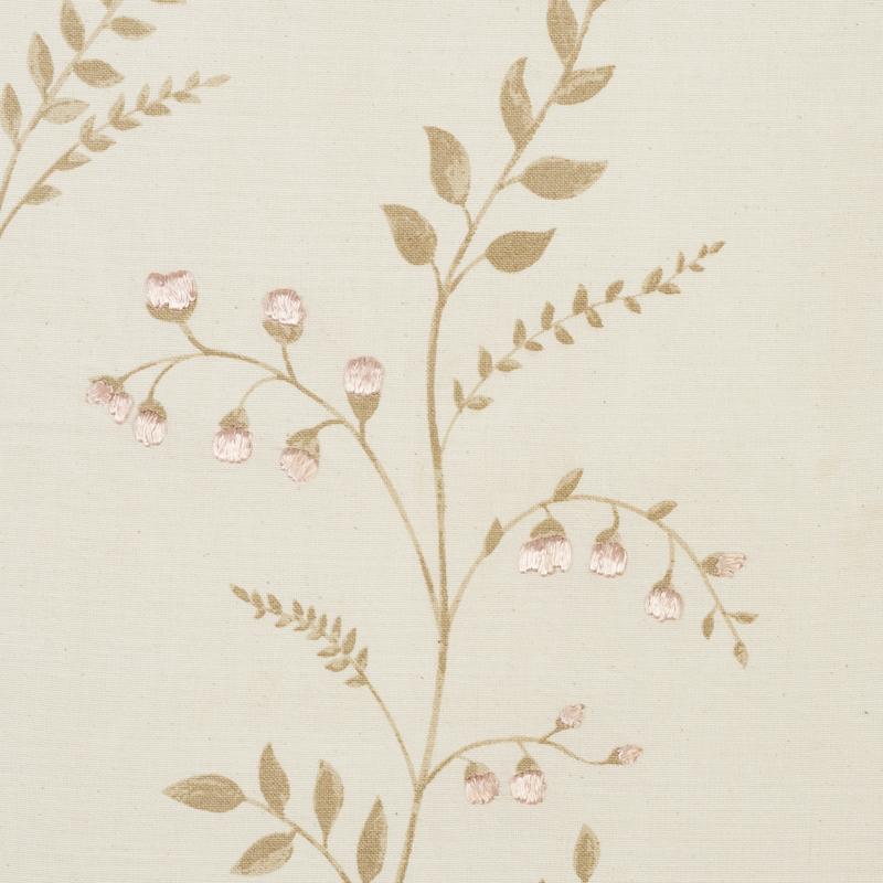 Schumacher Cynthia Embroidered Print Natural Fabric