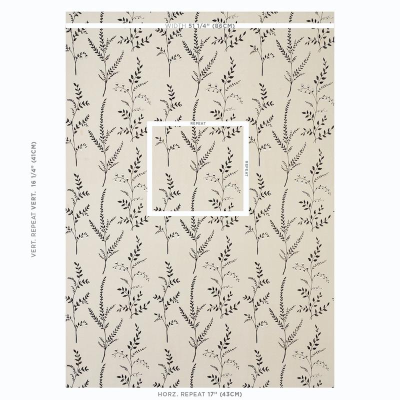 Schumacher Cynthia Embroidered Print Black Fabric