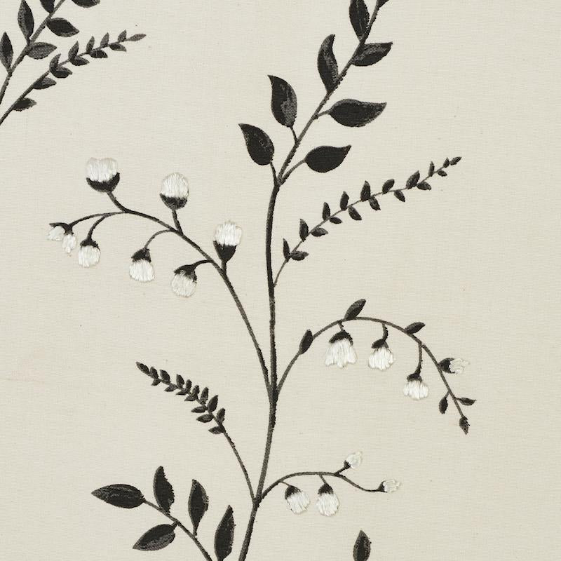 Schumacher Cynthia Embroidered Print Black Fabric