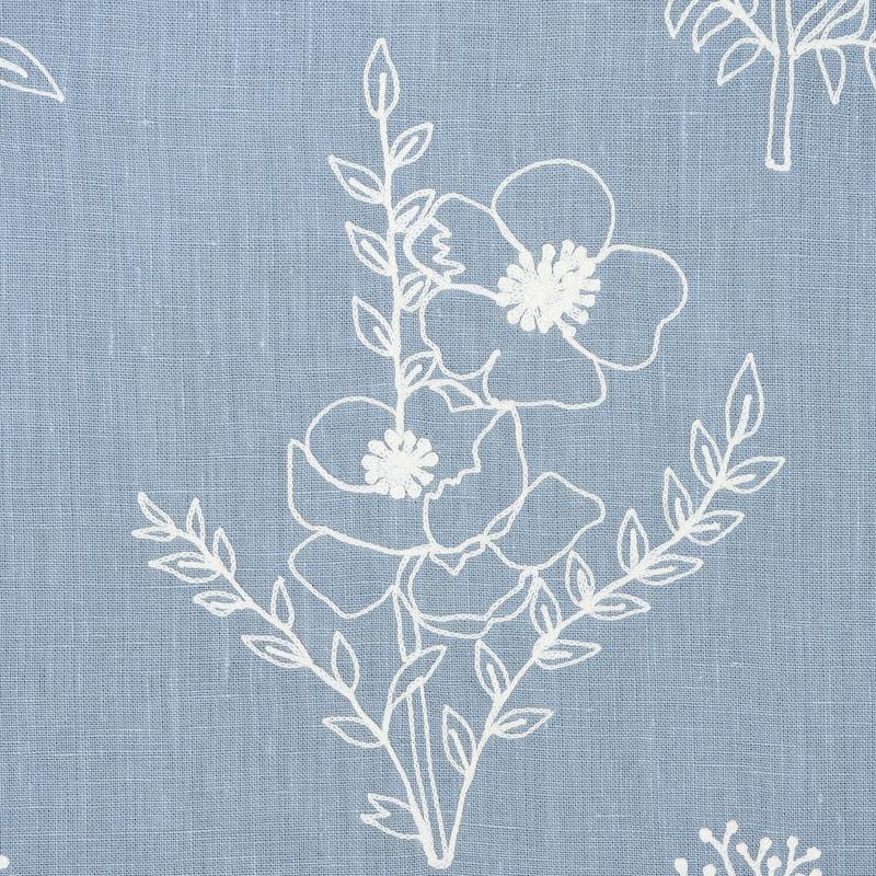 Schumacher Lisbeth Embroidery Blue Fabric