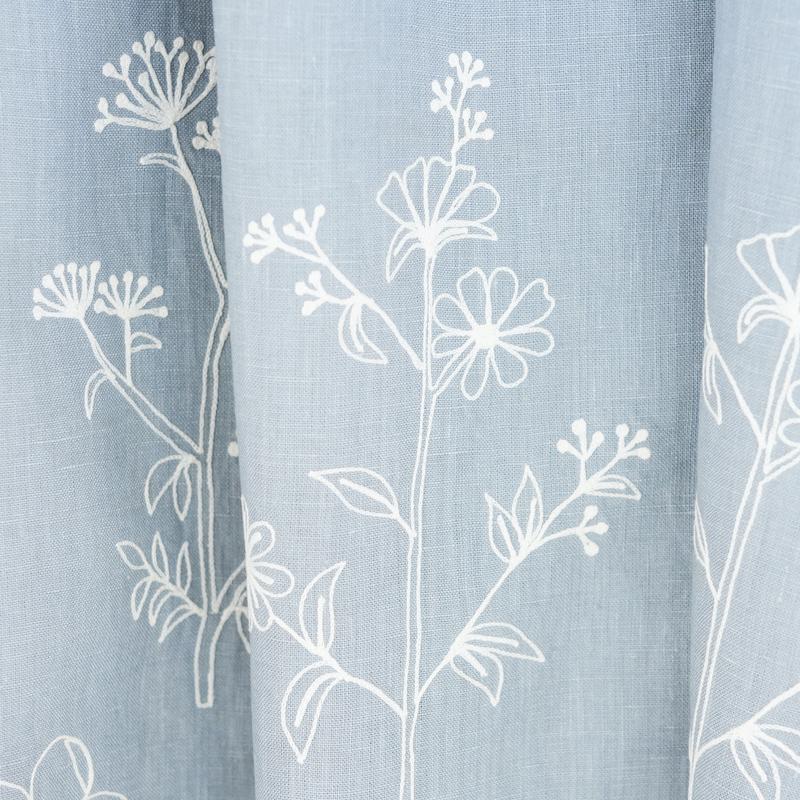 Schumacher Lisbeth Embroidery Blue Fabric