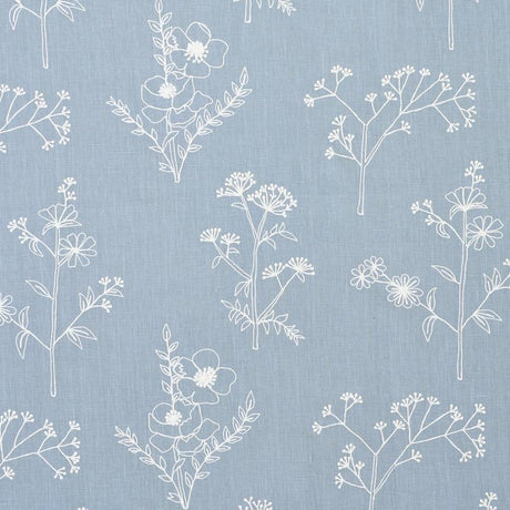 Schumacher Lisbeth Embroidery Blue Fabric