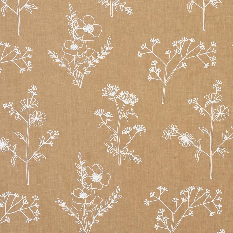 Schumacher Lisbeth Embroidery Camel Fabric