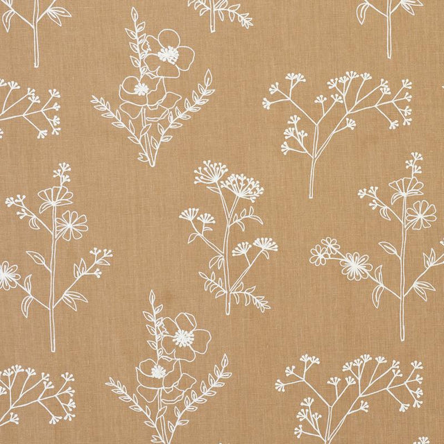 Schumacher Lisbeth Embroidery Camel Fabric