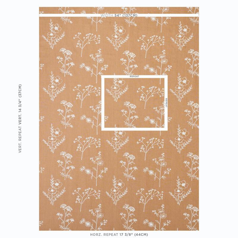Schumacher Lisbeth Embroidery Camel Fabric