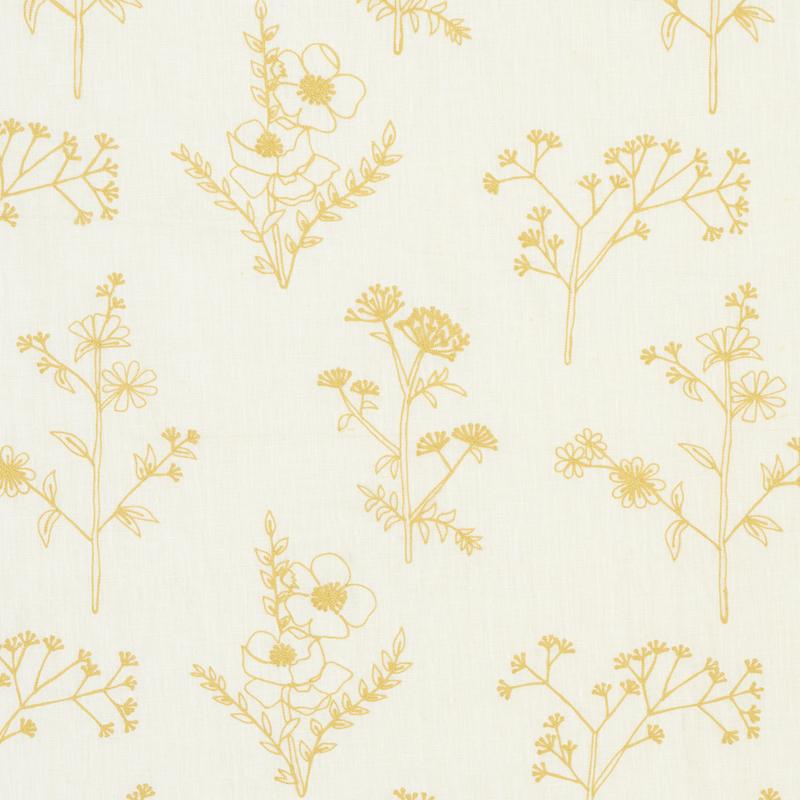 Schumacher Lisbeth Embroidery Marigold Fabric
