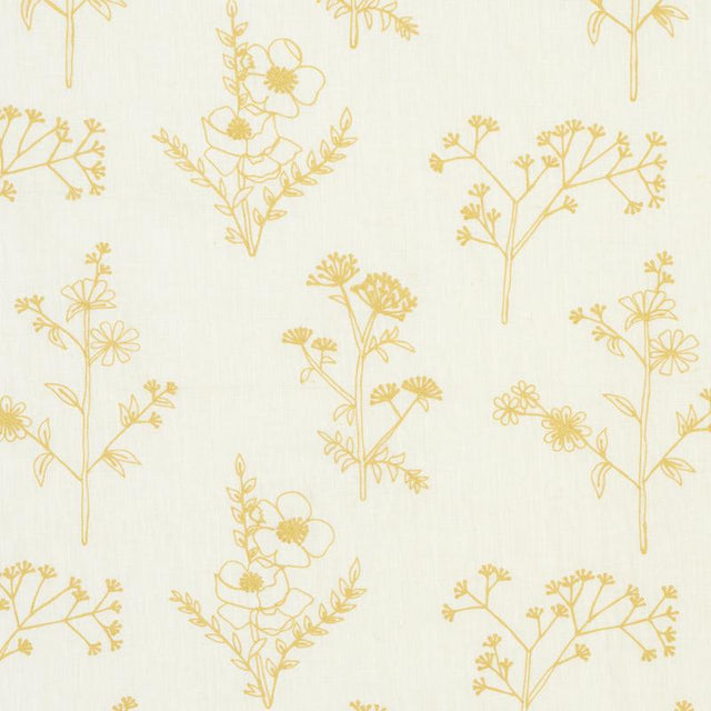 Schumacher Lisbeth Embroidery Marigold Fabric