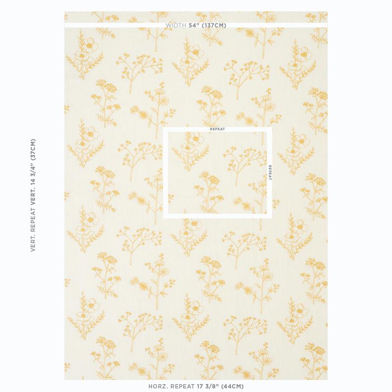 Schumacher Lisbeth Embroidery Marigold Fabric