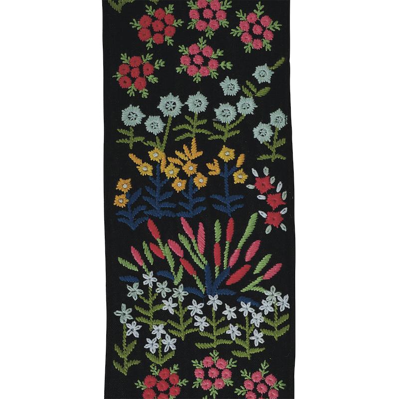 Schumacher Black Lula Embroidered Tape