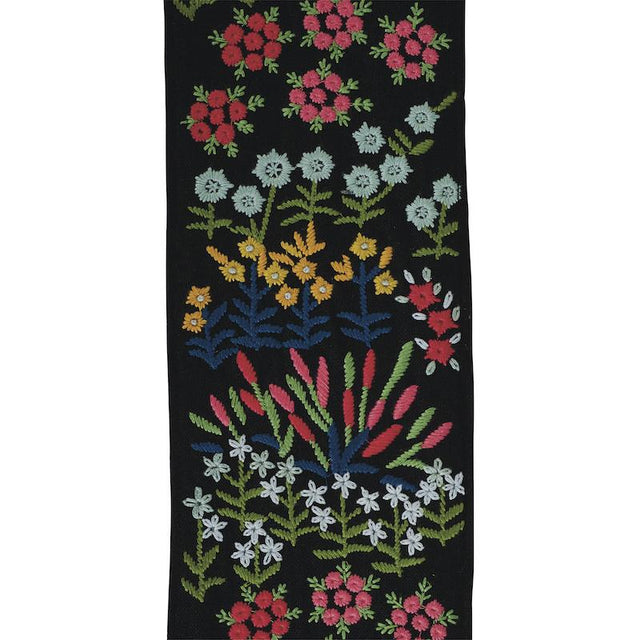 Schumacher Black Lula Embroidered Tape