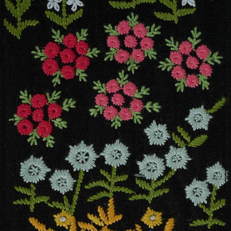 Schumacher Lula Embroidered Tape Black Trim