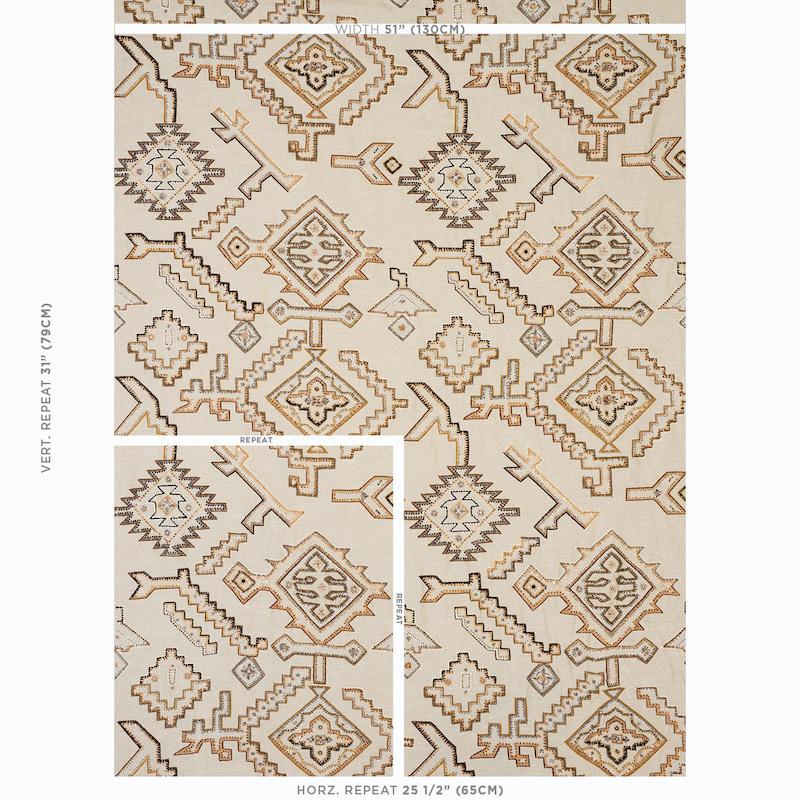 Schumacher Ezma Embroidery Neutral Fabric