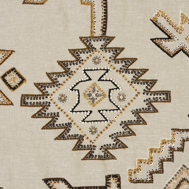 Schumacher Ezma Embroidery Neutral Fabric