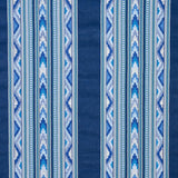 Schumacher Zarzuela Stripe Embroidery Indigo Fabric