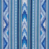 Schumacher Zarzuela Stripe Embroidery Indigo Fabric