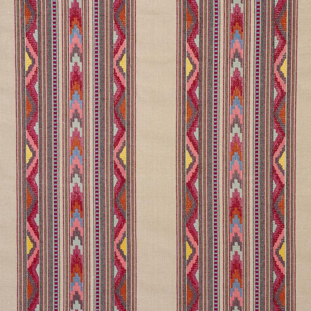 Schumacher Zarzuela Stripe Embroidery Multi Fabric