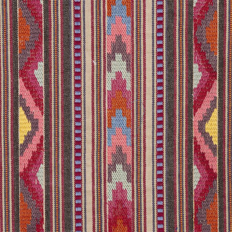 Schumacher Zarzuela Stripe Embroidery Multi Fabric