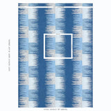 Schumacher Sunburst Stripe Embroidery Blues Fabric